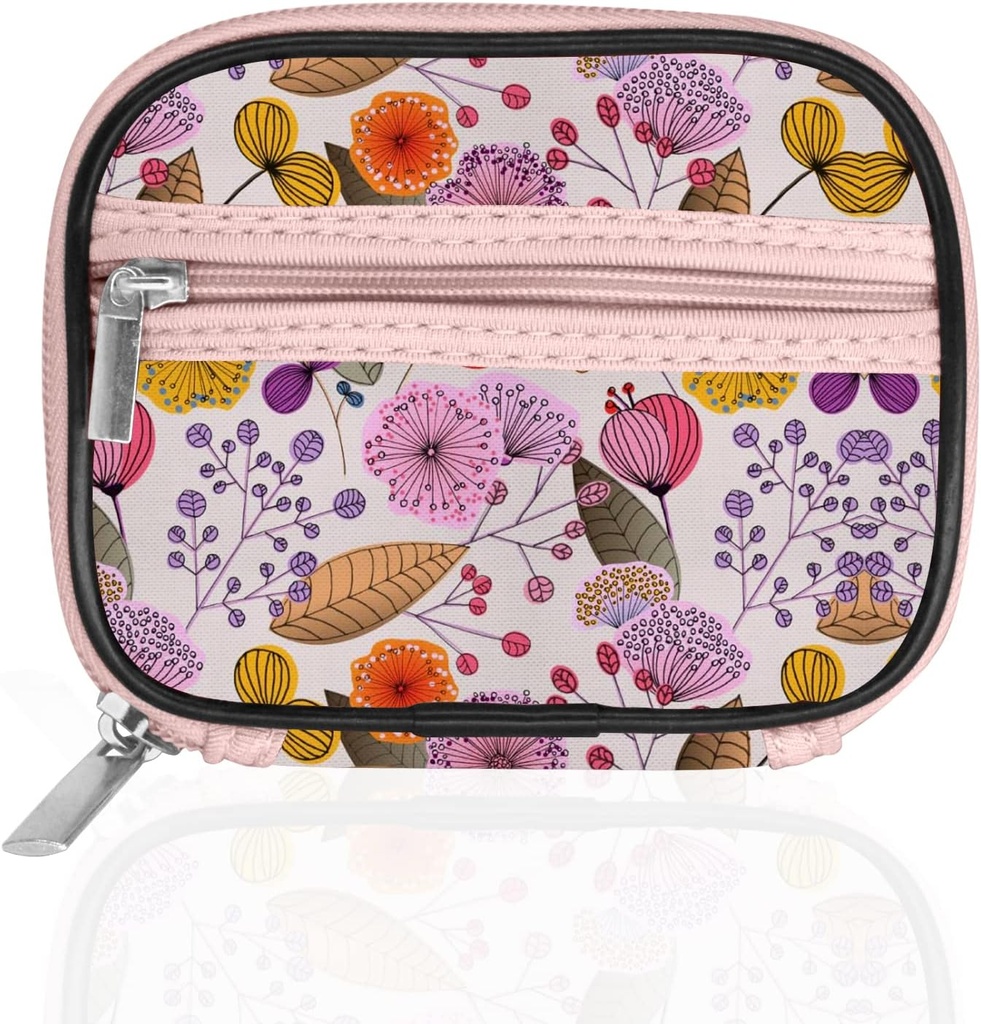 Serfeymi Ugentlig rejse Pill Organizer Pill sag for Purse med Aftagelig 7 Day Pill Box, Fashionable Travel Medicine Organizer Pill Container til medicin, Vitamin, tillæg - Bloom 03