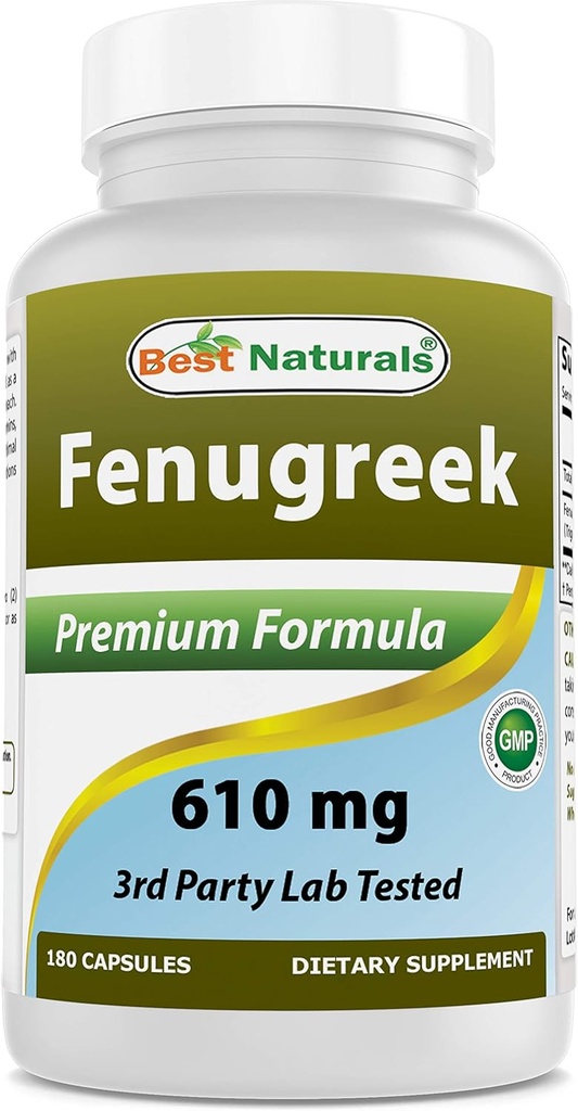 Bedste Naturals Fenugreek Seed 610 mg 180 Kapsler