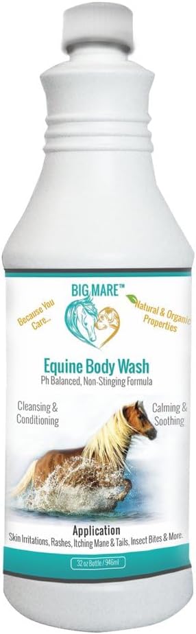 Big Mare Horse Medicated Body Vask 124; Klinisk bevist Effektiv for Girth Itch, Scratches, Hives, Rain Rot, Tør, Irriteret Hud & Hårtab