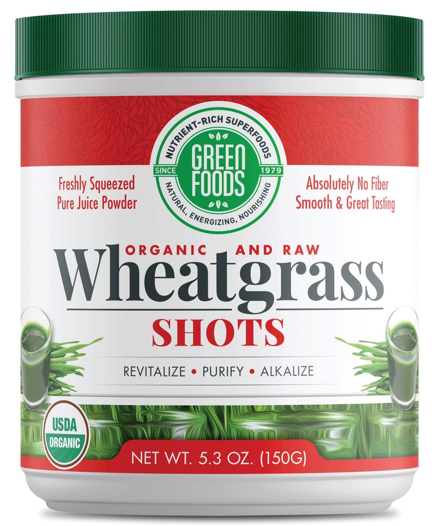 Grønne fødevarer Hvede Græs Shots, 5.3 oz - Certified Organic, Kosher, Vegan, Non- GMO, Raw, Gluten- Free, Grown