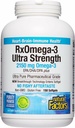Naturlige faktorer RxOmega-3 Ultra Strength - Kosttilskud til hjerne og hjerte - Eye Health Supplement med EPA & DHA - Supplement med Omega-3 fedtsyrer - 150 Softgels (75 Servere)