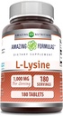 Amazing Formulas L- Lysin 1000 Mg Amino Acid Supplement- 124; Tablets - 124; Non- GM0 - 124; Gluten- Free - 124; Made in USA (1 pakning - 124; 180 Tæl)