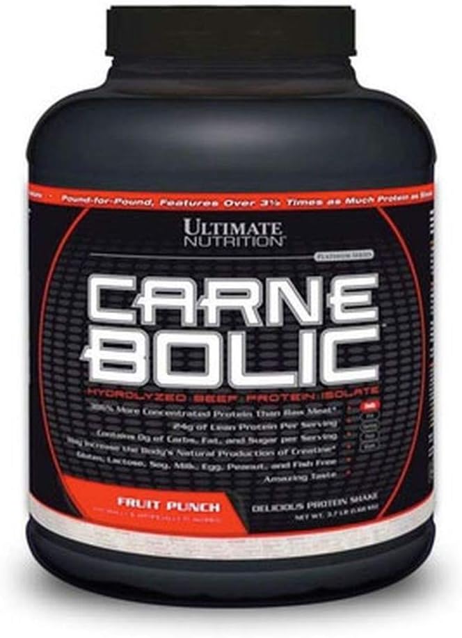 Ultimate Nutrition Carne BolicBeef Protein Powder, Lactose Free Protein Shakes, Paleoand Keto Friendlywith No Sugar or Carb, Low Calorie Isolate Powder, Hydrolized Protein, 60 Servings, Chocolate