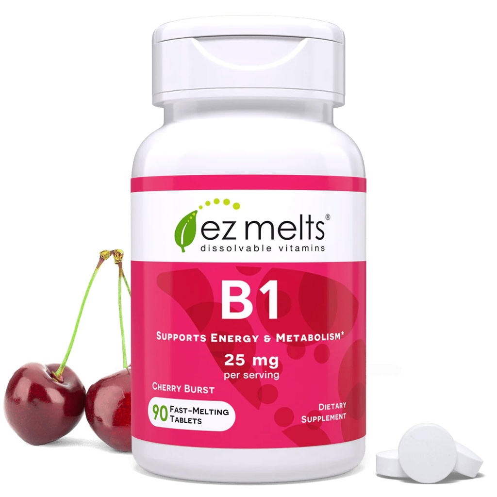 EZ smelter opløselig vitamin B1 25 mg, sukkerfri, 45-dages forsyning - 1 pakke