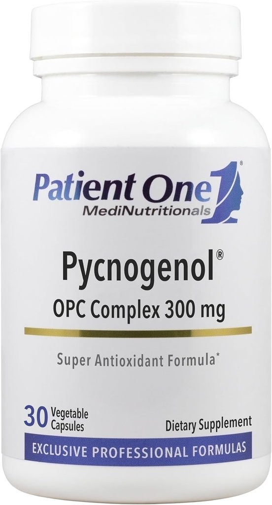 Patient 1 Pycnogenol OPC Complex 300 mg 2 124; tillæg til støtte Vaskulær sundhed og sund aldring * 1 124; Fransk Maritime Pine Bark og mere 124; 30 kapsler