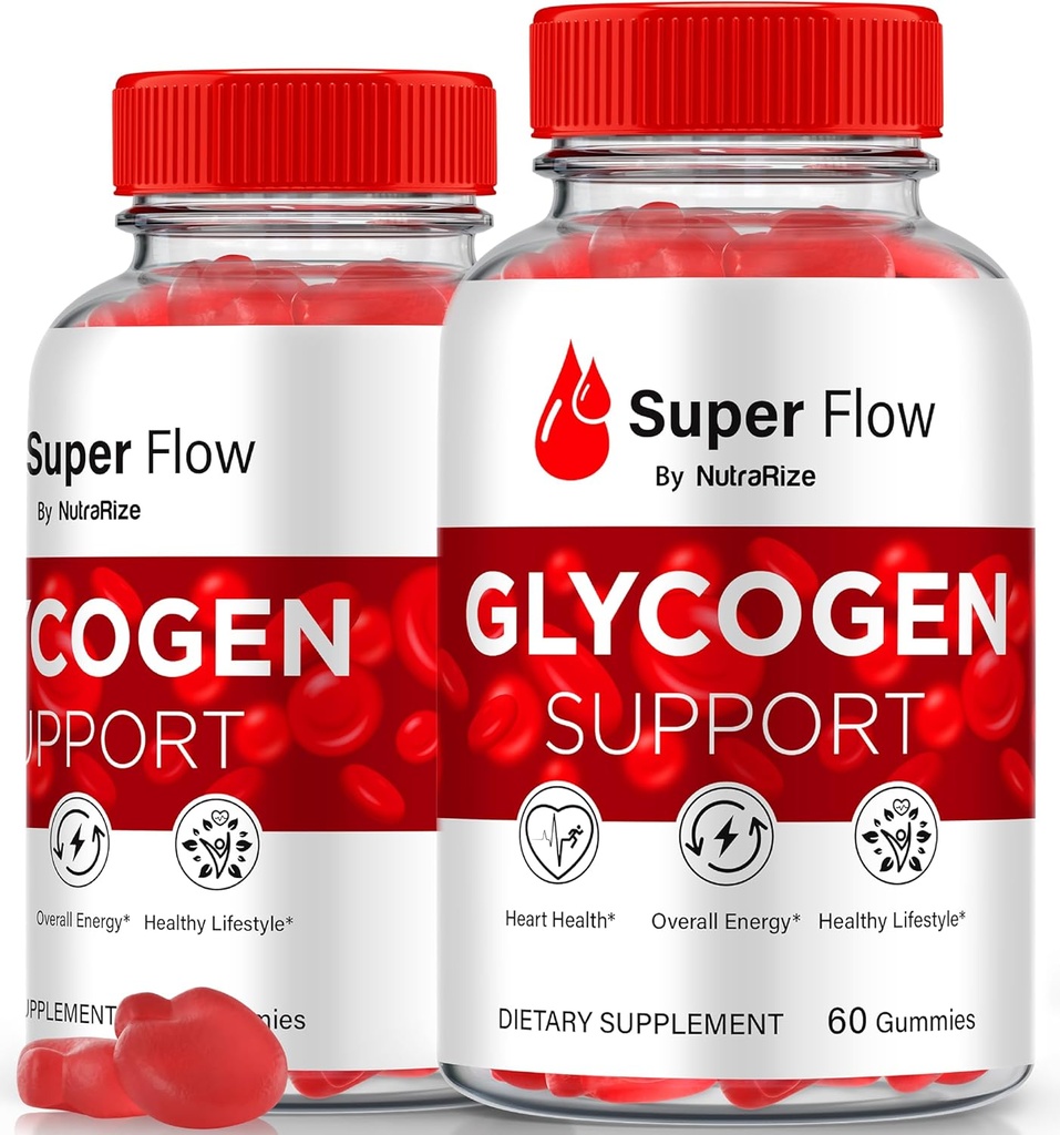 (2 Pack) Super Flow Glycogen, SuperFlow Glycogen Support Gummies, Super Flow Glyco Optimizer, Officiel SuperFlow Glyco Optimizer Gummy, Super Flow Detox Cleanse, Super Flow Glycol (120 Gummies)