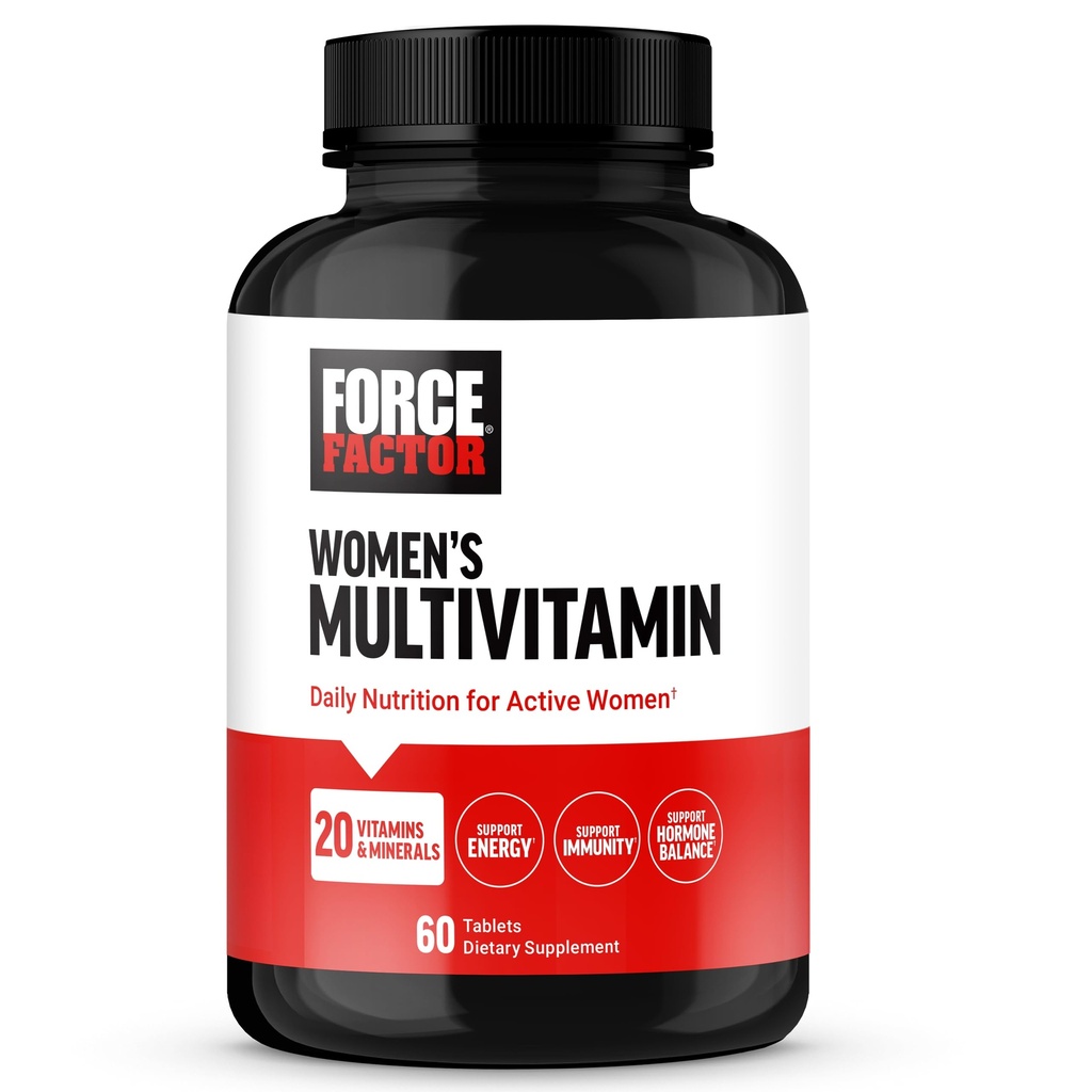 Kraftfaktor kvinders Multivitamin, Multivitamin for kvinder til at støtte Hormone Balance, energi, Immunitet, og Gut Sundhed, med 20 Vitamin & Mineraler, Ashwagandha, Chasteberry, og mere, 60 tabletter