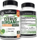 Citrus Bergamot 1000mg - Citrus Bergamot Supplement for Cholesterol og Heart Health - Ultra koncentreret fra frisk frugt til forbedret absorption - Vegan, Non- GMO, Gluten- Free - 120 Mini kapsler