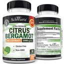 Citrus Bergamot 1000mg - Citrus Bergamot Supplement for Cholesterol og Heart Health - Ultra koncentreret fra frisk frugt til forbedret absorption - Vegan, Non- GMO, Gluten- Free - 120 Mini kapsler