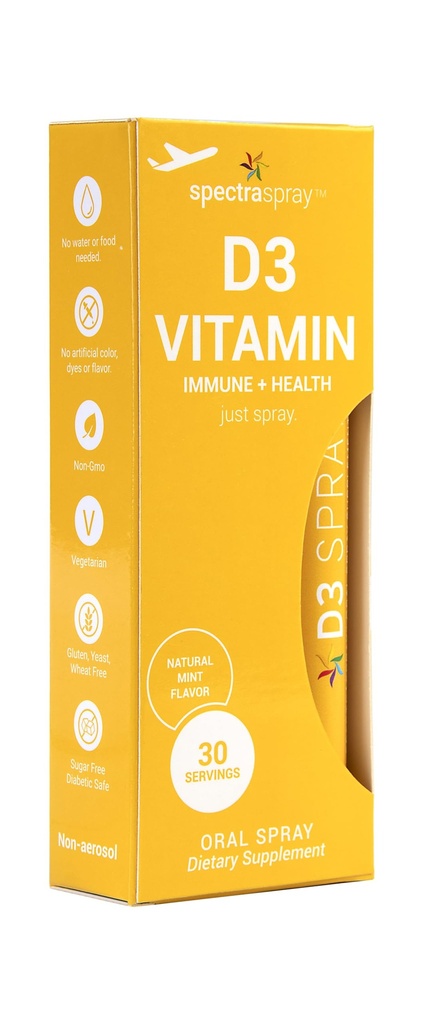 Spectraspray Vitamin D3 Spray Vitamins - Natural & Effective Oral Spray 5000IU Liquid Vitamin D3, 30 Day Supply