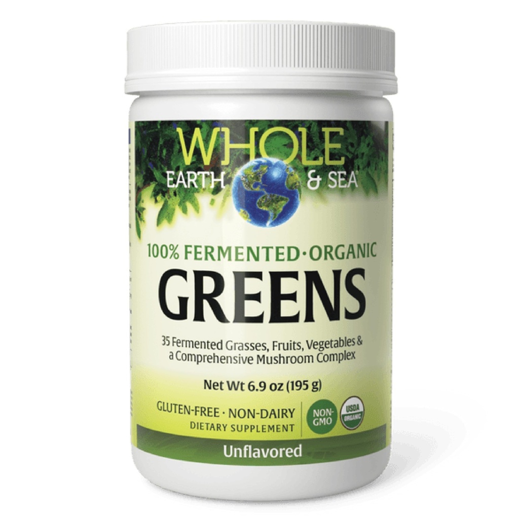 Naturlige faktorer Økologisk Grønne - Antioxidant Support Support Support Immunsundhed - Grøn Drik mix med frugter, Grøntsager & Urter - Unflavored, 6.9 oz