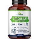 Zazzee Extra Strength Citicolin, 500 mg per servering, 100 Veganske kapsler, Superior CDP Cholin Form, 100% Vegetarisk og Farmaceutisk Grade, 50- Day Supply, All- Natural og Non- GMO