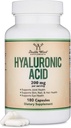Hyaluronsyre Kosttilskud -180 kapsler (Forbedrer virkningerne af Hyaluronsyre Serum til ansigt) 200mg Per Servering til hud og ansigt Aging Support (Acido Hialuronico) Gluten Free by Double Wood