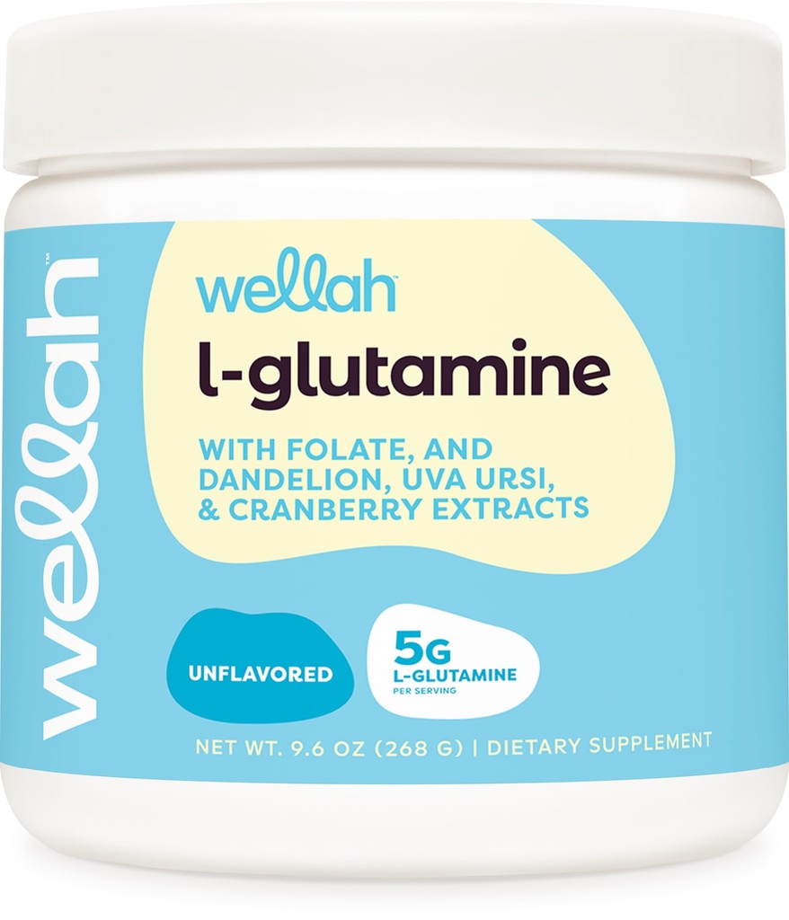 Wellah L- Glutamin Powder Unflavored (50 Servere) - 5g L- Glutamin Per Servering, sødet med Stevia