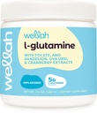 Wellah L- Glutamin Powder Unflavored (50 Servere) - 5g L- Glutamin Per Servering, sødet med Stevia