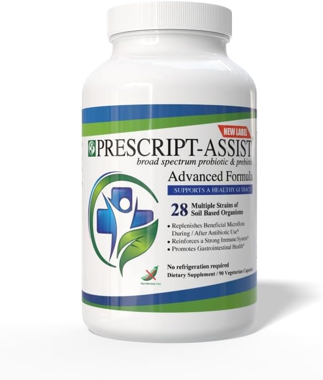 Prescript- Assist Precipt- Assist Prebiotics & Probiotics for fordøjelse og immunforsvar. 28 Strops Soil- Based Microflora - Vegan, Understøtter Muscle Recovery & Gut Sundhed, 90 Kapsler