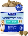 Wellix Probiotika til hunde - Hund Probiotiske Chews til hunde fordøjelsessygdomme, Forebygger Diarré, Allergier - Anti Diarré, Opsæt Mave & Gas Relief
