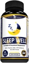 Potent havesøvn godt sovestøtte indeholder Melatonin Valerian Root L- Theanine GABA & mere, Natural Sleep Aid Non-Habit Danning Sleep Aid for voksne med 60 Veggie Caps