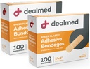 Dealed Sheer Plastic Flexible Adhesive Bandages - 100 Greve (2 Pack) Bandages med Non- Stick Pad, Latex Free, Sårpleje for Førstehjælp Kit, 1 "x 3"