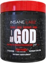 Insane Labz Jeg er Gud Pre Workout, High Stim Pre Workout pulver læsset med Creatin og DMAE bitartrate fueled by AMPiberry, Energy Focus Endurance Muskelvækst, 25 Srvgs, Fruit Punch