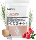 Organixx collagen peptider pulver med C-vitamin, type I, II, III, V, X Hydrolyzed collagen, hår, negl, hud, ben & fælles sundhed, Aging support, Clean Sourced, Gluten Free, Unflavored, 30 Serveringer