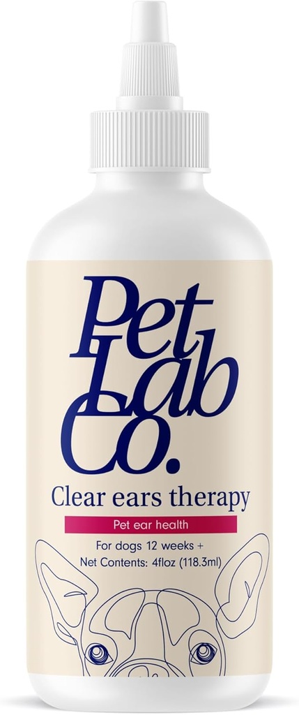 PetLab Co. - Clear Ears Therapy Ear Cleaner for Dogs - Supporting Yeast, Itchy Ears & Sunde Ear Canals - Alkohol- Free Dog Ear Wash - Optimeret hund Ear Cleaner Solution - Packaging May Vary