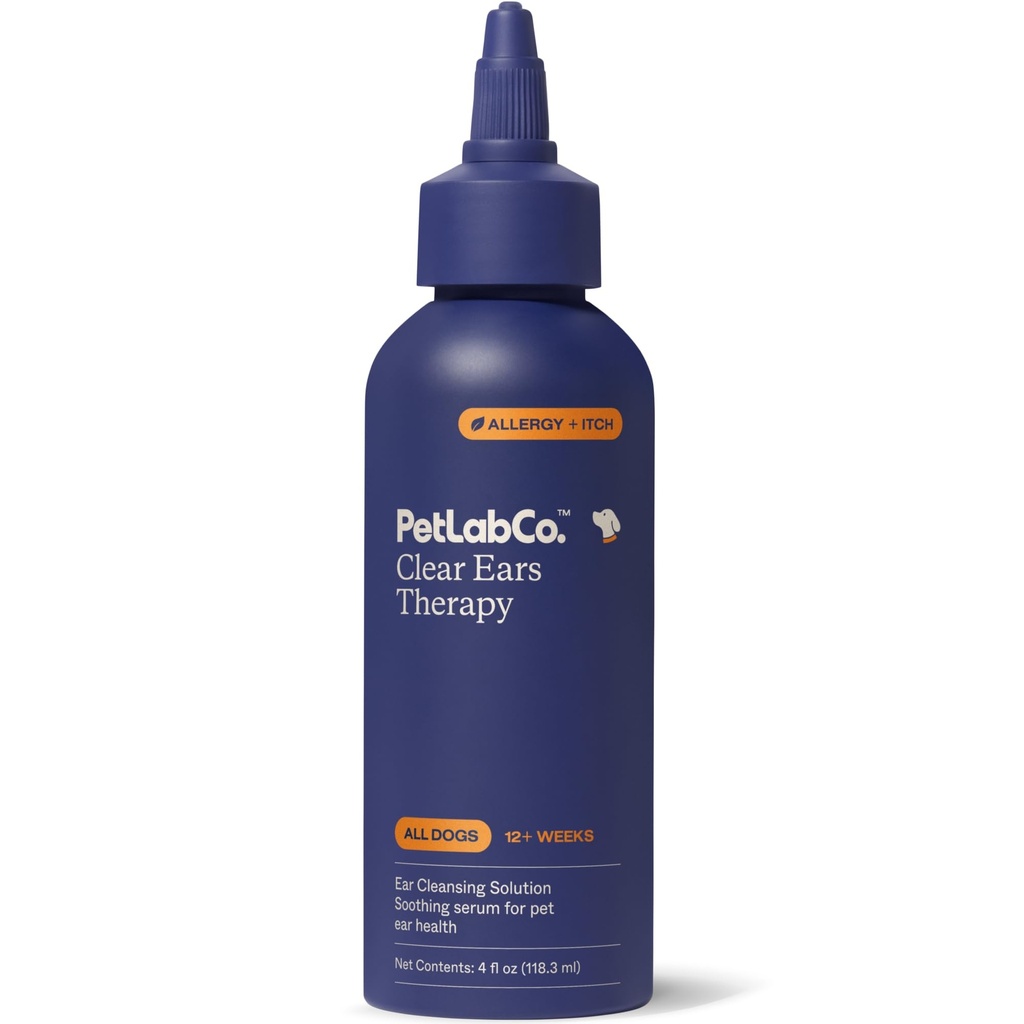PetLab Co. - Clear Ears Therapy Ear Cleaner for Dogs - Supporting Yeast, Itchy Ears & Sunde Ear Canals - Alkohol- Free Dog Ear Wash - Optimeret hund Ear Cleaner Solution - Packaging May Vary