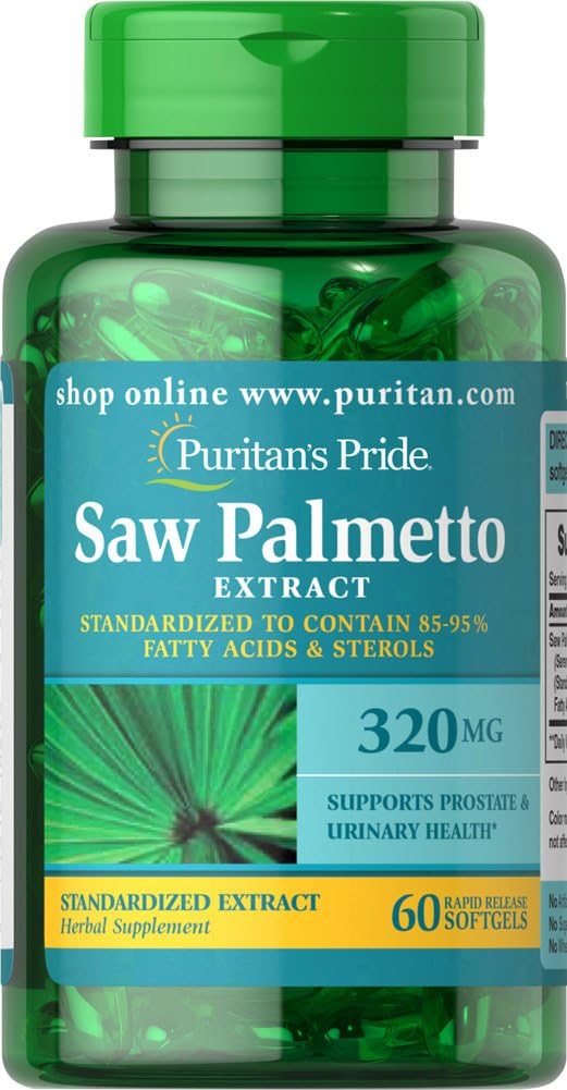 Puritans Pride Saw Palmetto Standardized Extract 320 mg- 60 Softels (293)