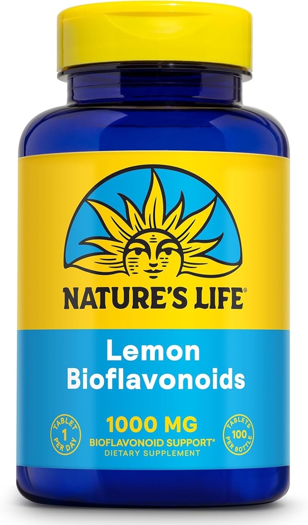 Naturens liv Lemon Bioflavonoider 1000mg - Citrus Bioflavonoider Supplement med Hesperidin og Rutin - Antioxidant og cellular Support, C-vitamin Absorption - 60 dages garanti, 100 Serv, 100 tabletter