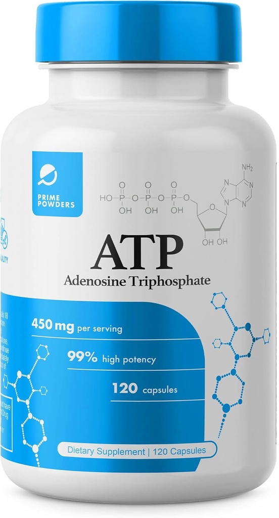 ATP kapsler - 120 kapsler - Adenosin trifosfat dinatrium - 400mg per servering - Boost Energy Endurance Stamina