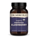 Dr. Mercola Organic Fermented Elderberry, 30 Servere (60 kapsler), Kosttilskud, Understøtter Respiratoriske Sundhed, Non- GMO, Certified USDA Organic