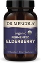 Dr. Mercola Organic Fermented Elderberry, 30 Servere (60 kapsler), Kosttilskud, Understøtter Respiratoriske Sundhed, Non- GMO, Certified USDA Organic