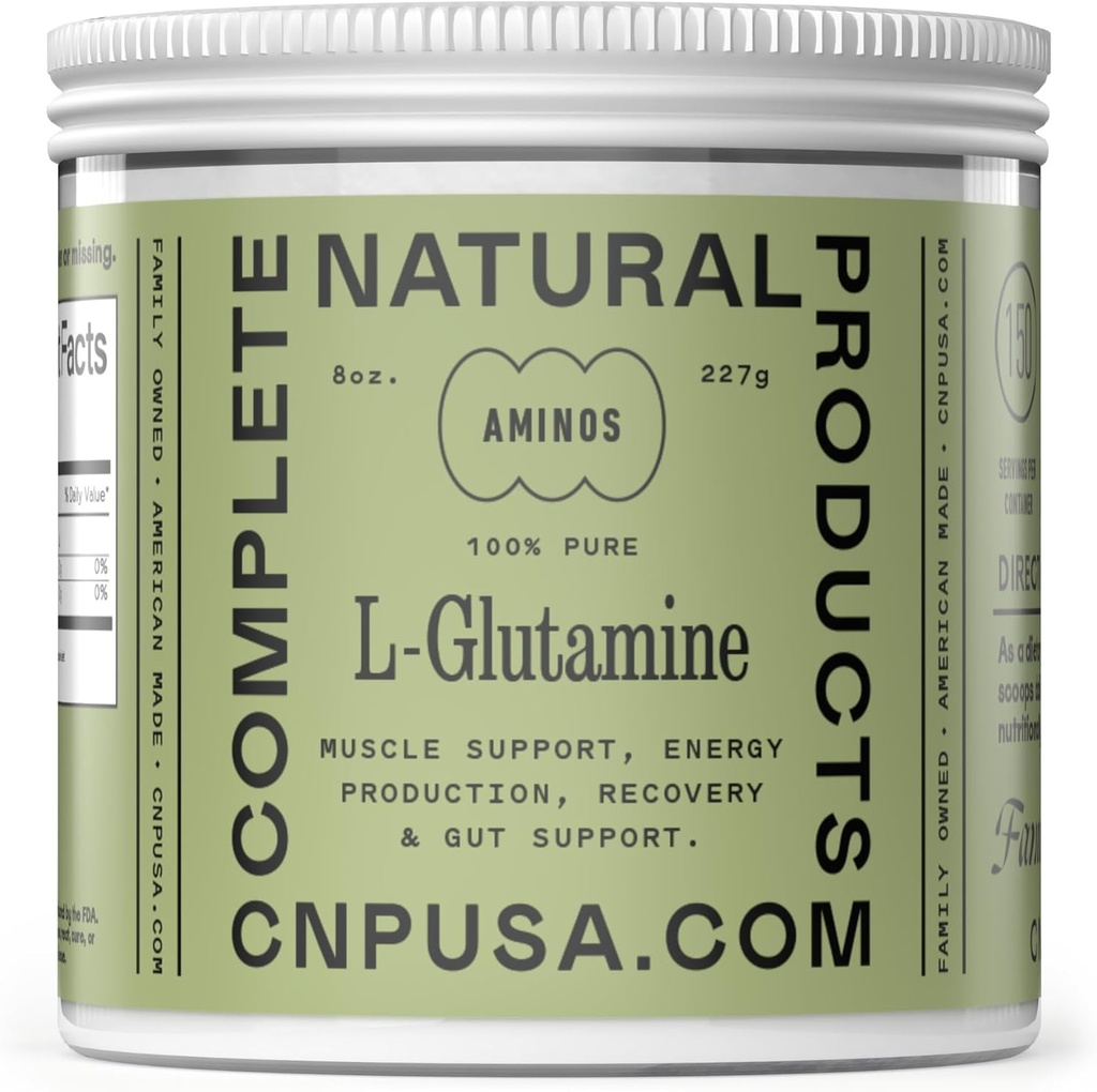 Pure L- Glutamin Powder Supplement - 8oz (227g) Natural Vegan Bulk L Glutamin til Keto, Gut Health, Probiotic, IBS Support