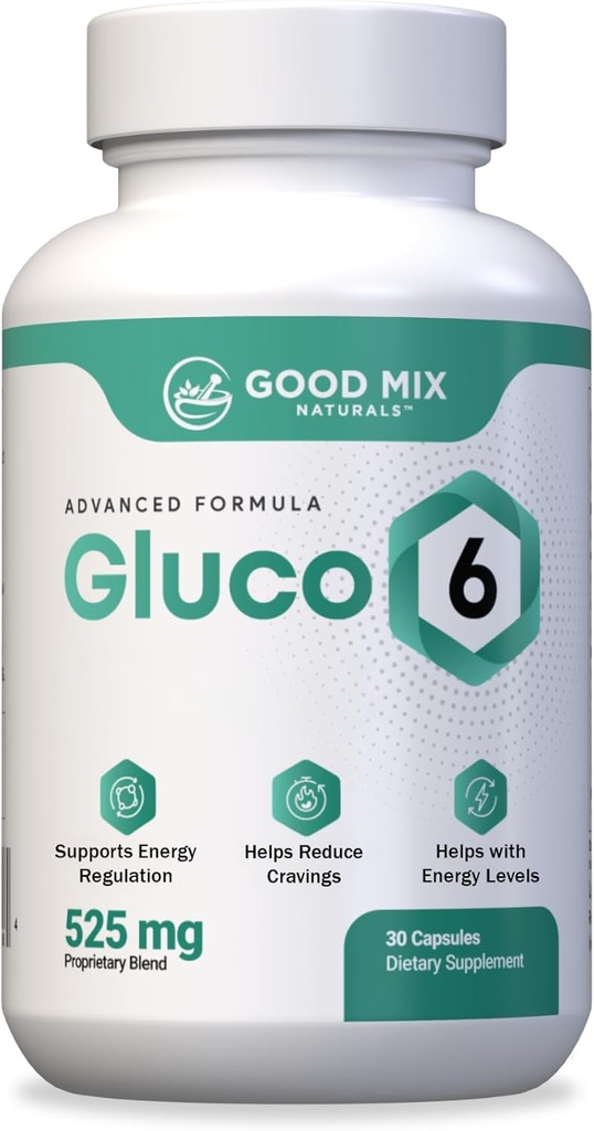 Gluco6 Herbal-Based Solution Supplement | 525mg 30 Powder Capsules - Plant Ingredients - Non GMO - Made in USA (30 Count (Pack of 1))