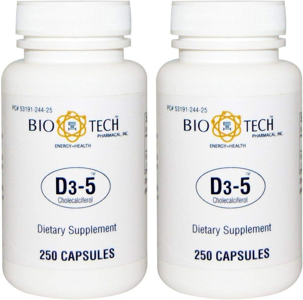 BioTech Pharmacal - D3- 5 (5000 IE) (500 tabletter)