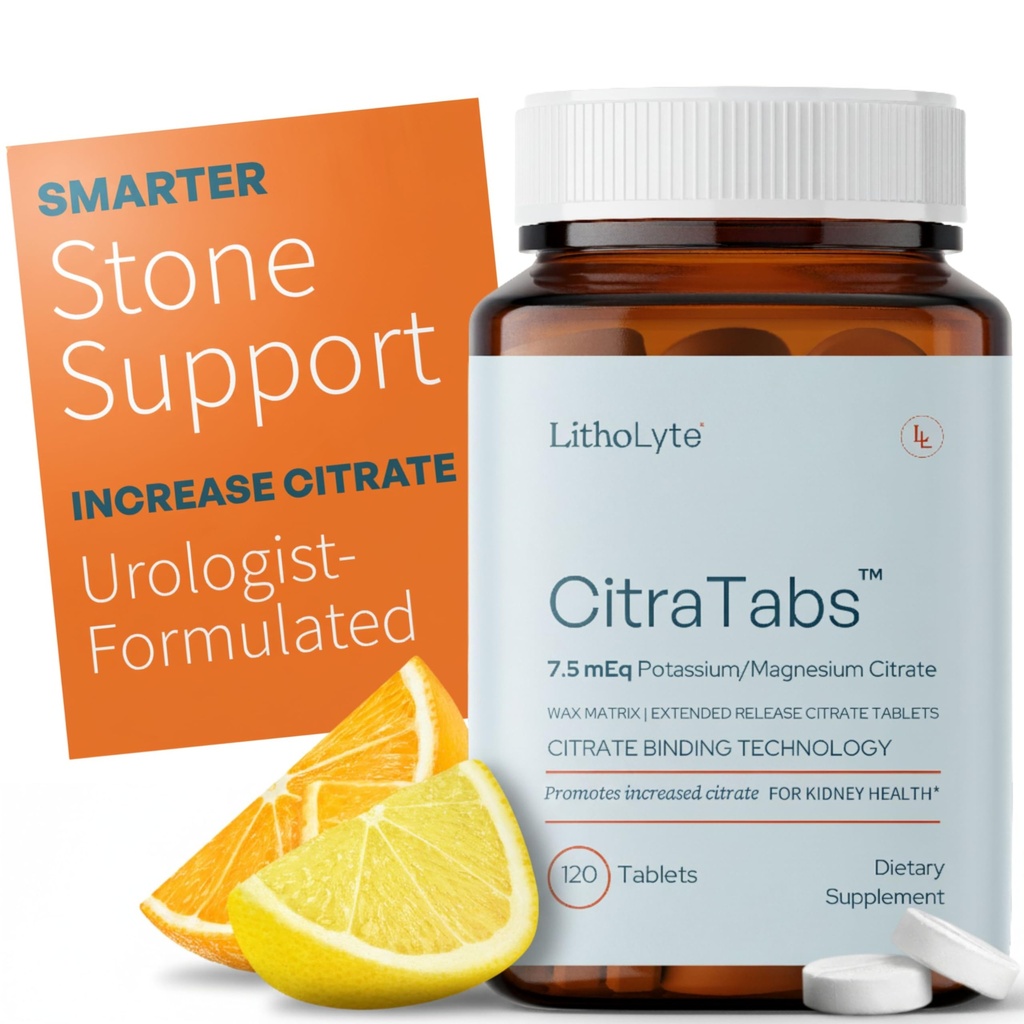 CitraTabs ® 7, 5 mEq · 124; Extende- Release Citrate Tablets - 124; Nyre Health Protector - 124; Science- Backed Support Beyond Cleanse, Detox, eller Stone Dissolver Supplements - 124; 120 Tablets