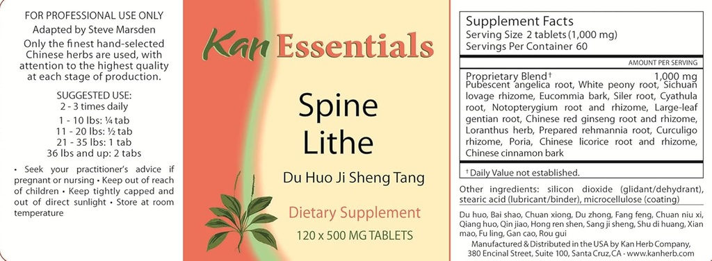 Kan urter Essentials - Spine Lithe (Supple Spine) 120 faner