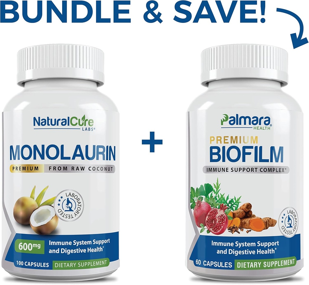 Natural Cure Labs Bundle: Premium Monolaurin 600mg + Biofilamenter Complex