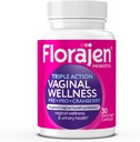 Florajen Kvinder Triple- Action Probiotic - Prebiotic + Probiotic + Cranberry til Vaginal, fordøjelsesfremmende, & immunforsvar - Fast- Action- Action- Clinically- Studied - Gluten- Free & Vegan - 30-Greve