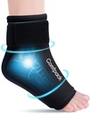 Ankle Ice Pack Wrap til hævelse, Genanvendelig Foot Ice Pack Wrap, Hot & Cold Therapy Kompression Sleeve for Plantar Fasciitis Relief, Achilles Tendonitis, Sprain, Heel Pain, Sprained