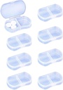 8PCS Pill sag Organizer Pocket Lille Pill Holder, Daglig AM & PM beholdere, Medicinske Holder, Ideel til Medicin, Vitamin, tillæg, Perfekt til rejse, Ideel til Purse (hvid)