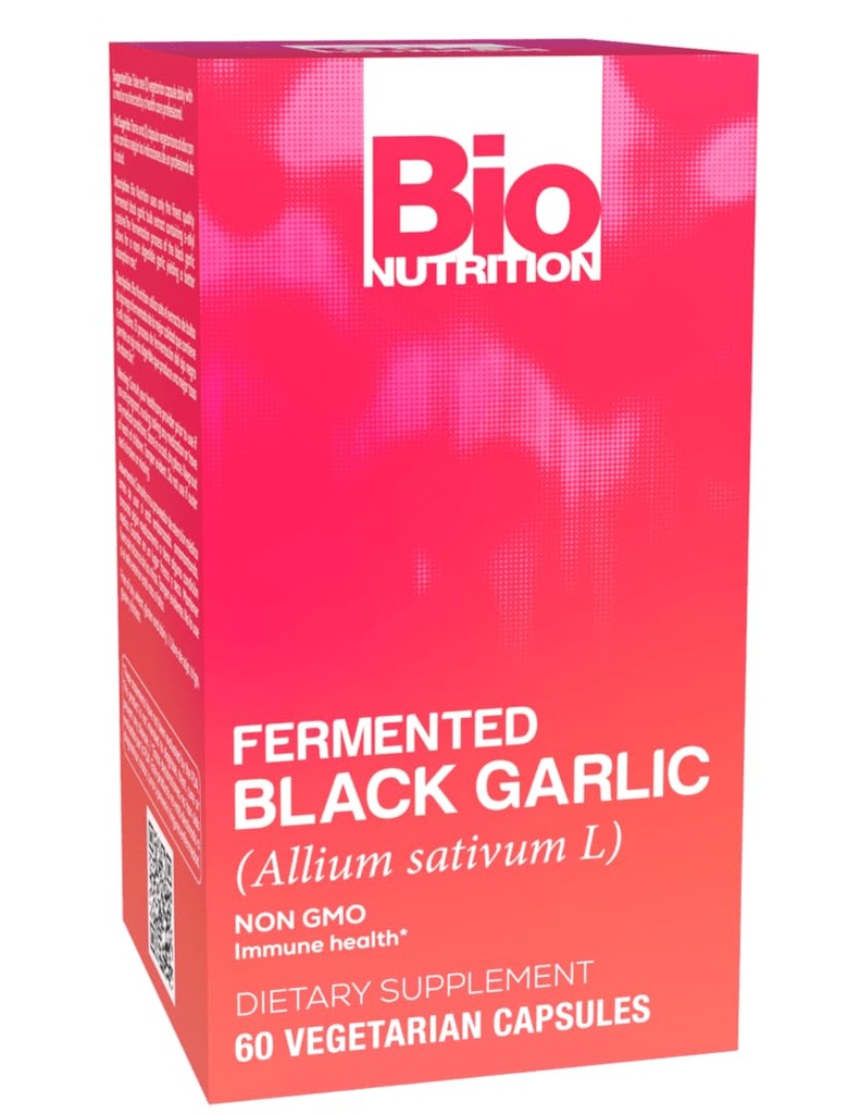 Bio Nutrition Fermenteret sort hvidløg - 60 vegetariske kapsler Pack med 1 stk.