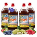 TAHITI TRADER (4-PK) Original High Potency Noni Juice - Pure Noni Fruit Juice med blåbær & Hindbær - Organic Antioxidant Superfood Supporting Energy & Body Health - (32oz, 4 Pack)