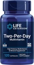 Life Extension Two-Per- Day Multivitamin, Vitamin B, C, D, zink, Pakket med Over 25 Vitamin, Mineraler & ekstrakter, Two-Month Supply, Non- GMO, Gluten- Free, 120 Kapsler
