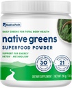 NativePath Native Green Superfood Powder - Organic Green, Spirulina, Beet Root Powder, fordøjelsesfremmende enzymer, Probiotika, Nightshade- Gratis, naturligvis sødet, 30 Servere
