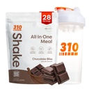 310 Nutrition All- in- One Meal Erstatning Shake Powder w / Shaker Cup Starter Kit - High Protein Fiber Rich Vegan Superfood Blend - Sugar- Free, Keto & Paleo Friendly, Low Carb - Chokolade Bliss 28 srv