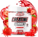 Kreatinegummi til mænd og kvinder - 5g per servering, Forøg styrke, Muskelgain, Inddrivelse, Endurance - Vegan, Gluten- Free, Lavt sukker Creatinegummi - Jordbær (100 Greve)