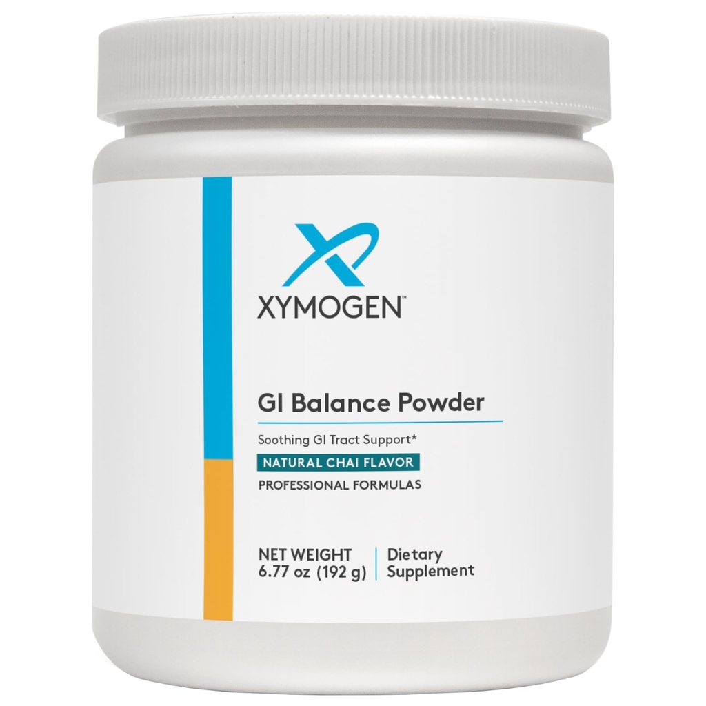 XYMOGEN GI Balance Powder - Lindrende GI Tract Support med Marshmallow Root, Licorice, Quercetin, Zink L- Carnosine, Aloe, Gastric Mucin - Understøtter Gut Health + sund tarm funktion - Chai (6.77 oz)