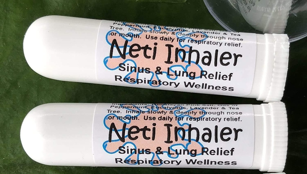 Urban ReLeaf NETI Salt Air Relief InhalERS! Sæt af to (2) Sinus & Lung, Himalayan & Botanicals! Åndedrætsbesvær. Healing Aromaterapi. Energiserende! Colds, Astma, Hoste, Bronkitis 100% Natural