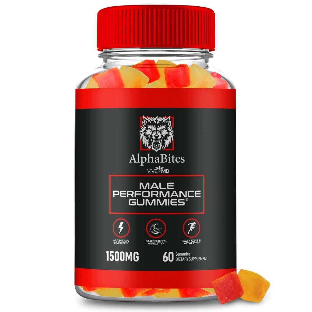 Alpha Bites Gummies, AlphaBites Advanced Formel Max Performance Gummies, All Natural Supplement Extra Strength, Alpha Bites Muscle Growth and Total Health Support, Alpha Bites Anmeldelser (60 Gummies)